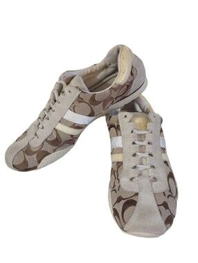 Coach Katleyn Signature Jacquard Logo Low-Top Sneakers 5.5 M